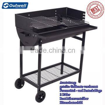 Trolley bbq grill with wheels, move availble , park trolley barrel bbq grill