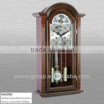 Wall clocks with picture frame Wooden case silver dial and gold pendulum CE/FCC/ISO standrad MW2090