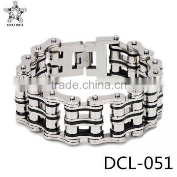 Original factory bracelet supplier stainless steel 24mm bike chain energy bracelet for biker