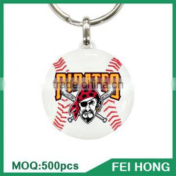 China Supplier Metal Two Sided Baseball Personalized Key Ring