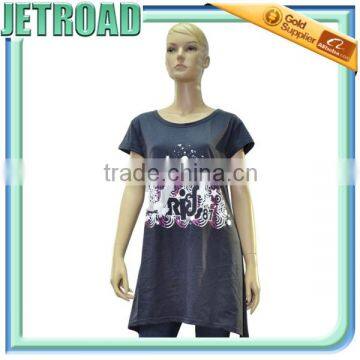 Women's Flared Bottom Hip Long Blouse Cap Sleeves Designs for Plus Size Women photo-3