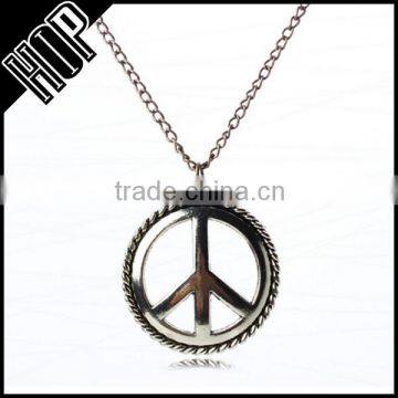 Best selling fashion zinc alloy silver peace pendant