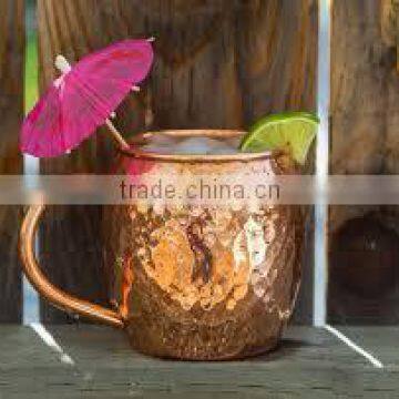 Solid Copper Hammered Beer Mugs, Moscow Mule Hammered Copper Mug with Nickel Lining, Solid Copper Mugs for Moscow Mule