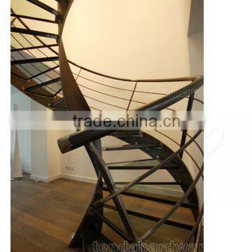 save space circular staircases/tempered glass round ladder