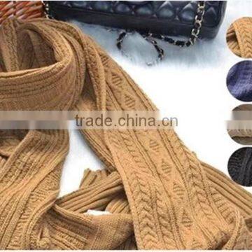 2015 hot sale classical unisex solid color knittted scarf