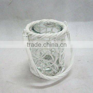 decorate willow flower pot with glass