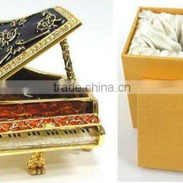 piano shape decorative metal Jewelry box/ fashion trinket boxes, Customized design, ISO9001 Certified manufactory,67*65*34mm