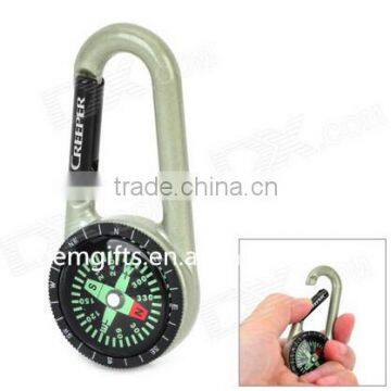 Portable Outdoor Zinc Alloy Carabiner Compass, Compass Keychain