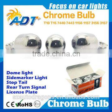 Sales Promotion T10 T15 921 T20 7440 7443 S25 1156 1157 3156 3157 Chrome Bulb Amber Color Chromed Silver Bulb