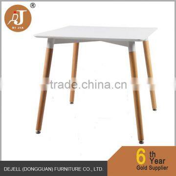 Cheap White Plastic and Wooden Dining Table for Restaurant