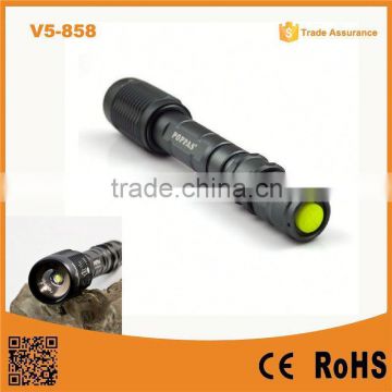 V5-858 High Quality XM-L T6 led High Power Torch Zoomable high power led hunting torch