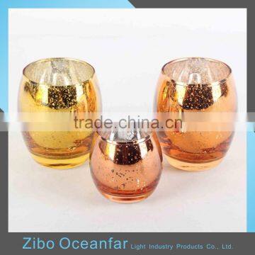 Hot Sale Gold Mercury Glass Votive Candle Holder Tealight Mercury Candle Holder