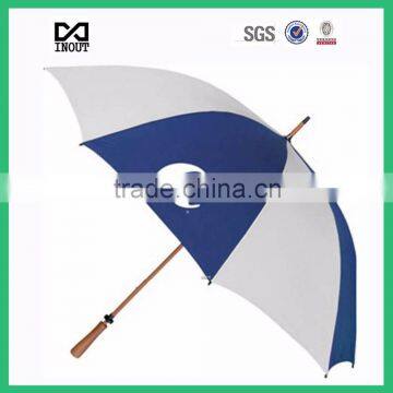 Big logo size wooden shaft walking golf umbrella