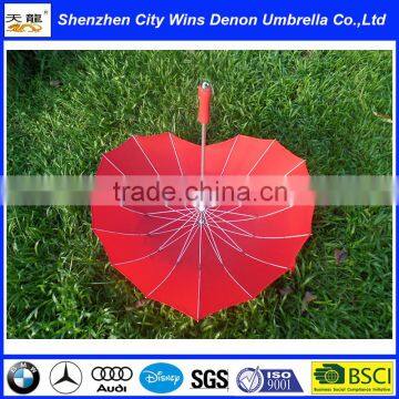 High quality speical shape love rain umbrella/custom shape umbrella/red color new design umbrella
