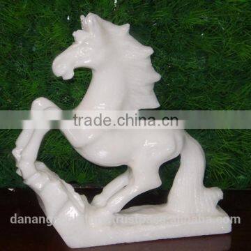 Mini White Marble Horse Couple Statue DSF-HS29 photo-2