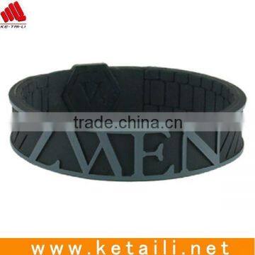 2015 hot sale debossed silicone bracelets wristbands