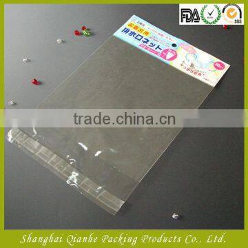 clear opp plastic bags with printed header and euro hole