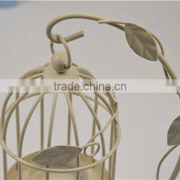 2015 New Style Metal Leaves Bird Cage Candle Holder photo-2