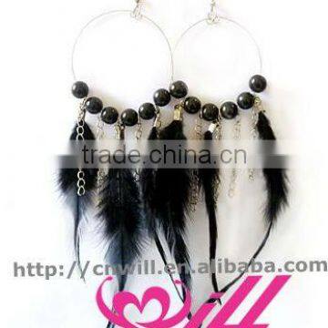 Long Feather Earrings Black Feather Earrings Hook Earring For Fashion Girls