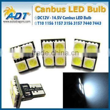 501 T10 W5W 194 8000K Cool White 4pcs 5050 SMD LED Sidelight Bulbs Canbus Error Free