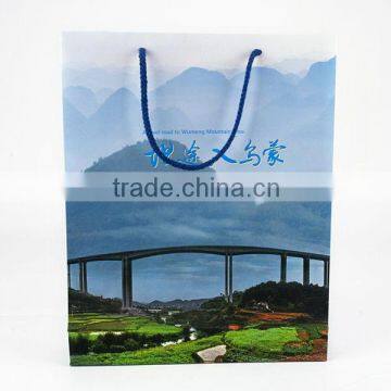 decorative 2014 luxury paper bag with company logo print