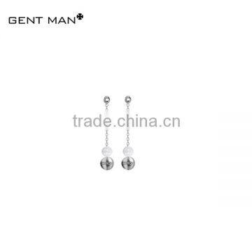 2014 Fashion Silver Color Stainless Steel Earrings Ceramic Jewelry Wholesale