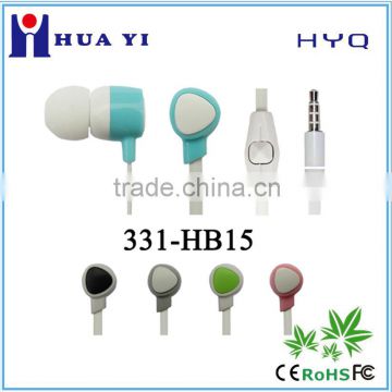 flat cable earphone wired plastic earbud 2016 new style