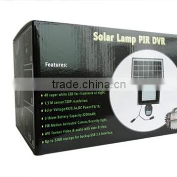 White LED Lamp PIR Cams Use To Corridor Entrance & Exit Solar Light Hidden CCTV Camera