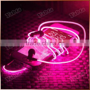 3C FCC RoHS Approved Heavy Bass In-Ear Visible EL flowing Light Glowing Earphone