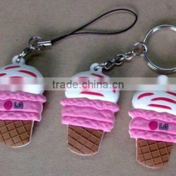 Yummy Ice Cream Pattern Soft Silicone Keychain