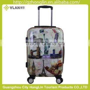 Guangzhou Manufacturer New York Style PC full Printing Trolley Luggage for promotion or Wholesale