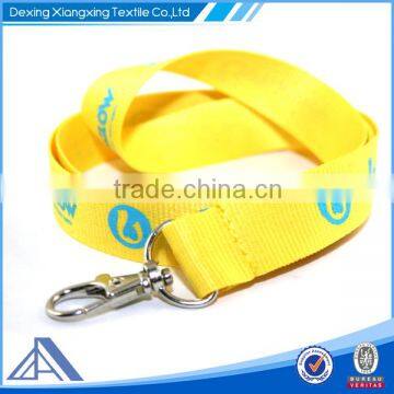 Yellow color silk printing lanyard