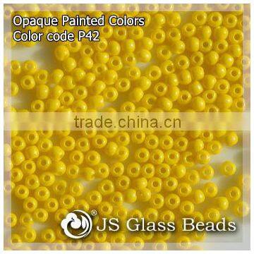 High Quality Fashion JS Glass Seed Beads - P42# Painted Yellow Rocailles Beads For Garment & Jewelry