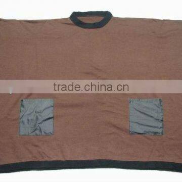 Square PU pocket fashion acrylic poncho shawl