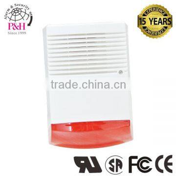 12V fire alarm battery backup Siren with Flash outdoor siren