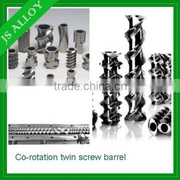 Co-rotating double /coinical twin screw barrel for plastic extruder machine