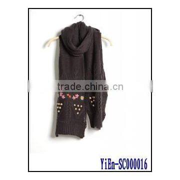 Fashion Alibaba Supplier Classic Gray Scarf Wholesale Warm Winter Hot Knit Scarf