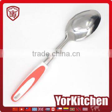 Food Safety Unique design TPR handle kitchen stainless steel soup kitchen spoon