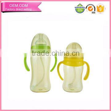 Hot sale OEM baby products wide neck free logo PPSU feeding bottle