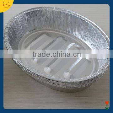 Aluminium foil container, oval aluminum foil turkey pan, big elliptic baking tray