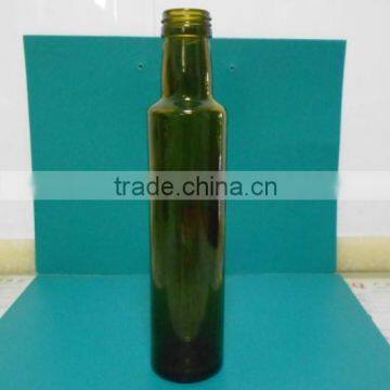 Green oilve oil glass bottle round type