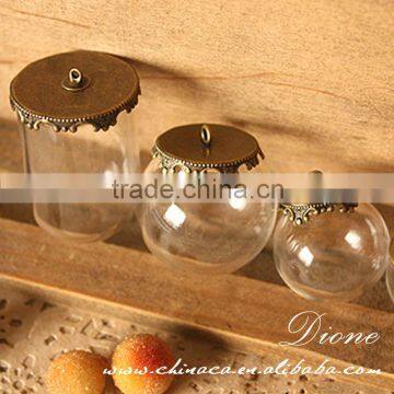 Hollow clear glass pendants,boutique ribbon bows,Hand Blown Hollow Glass Beads