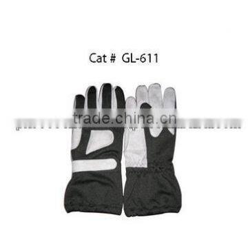 Black And White Karting Gloves