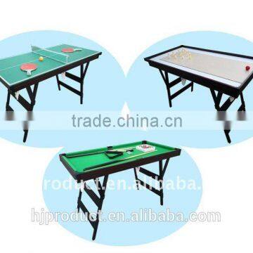 4' Factory promotion 3 in 1 multi games table. Snooker table, table tennis table, shuffleboard