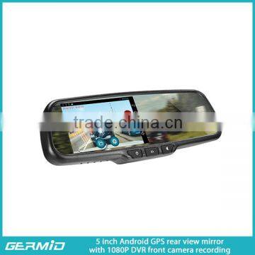 GPS navigator android car mirror monitor bluetooth rear view mirror with 1080P 170 degree wide view angle dvr mirror