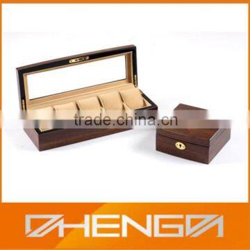 Best Sell custom made brown piano finish wooden watch packaging boxes (ZDS-F218)