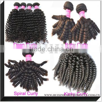 Grade 6a human remy hair extension, clip in curly hair extension