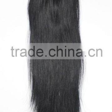 12inch 1 color silk straight lace parting 100% human Malaysian jet black human hair top closure