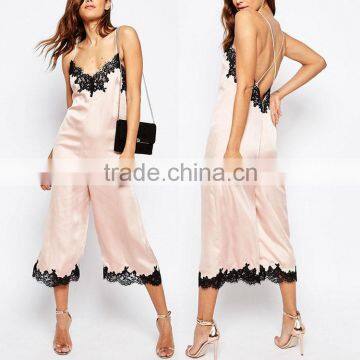 China Supplier Fashion Stylish Backless Elegant Evening Formal Wear Wide Leg Jumpsuits for Ladies