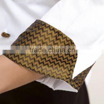 White Customized With Good Quality Double Breasted Cafe Chef Uniform